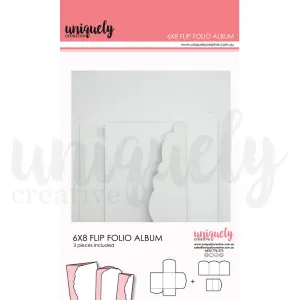 White - 6x8” Flip Folio Album Uniquely Creative UCE2022