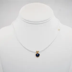 White Beaded Evil Eye Summer Necklace: Stylish Protection