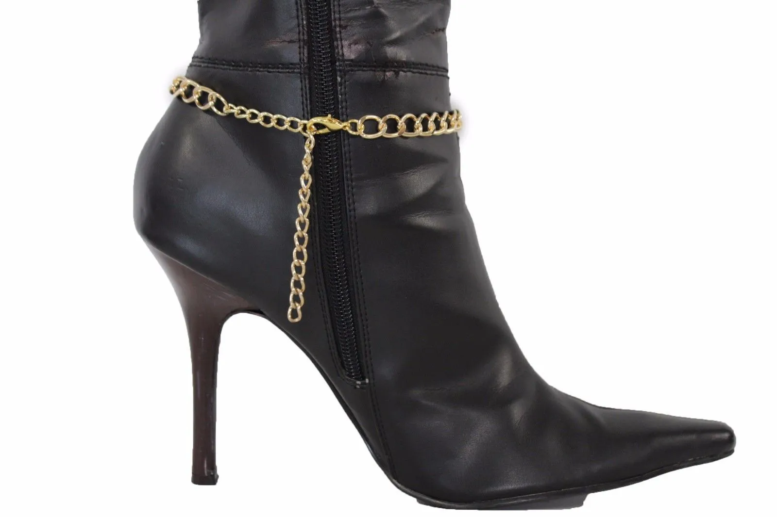 Women Gold Metal Boot Chain Bracelet Anklet Shoe Big Shinny Moon Charm Hot Fashion