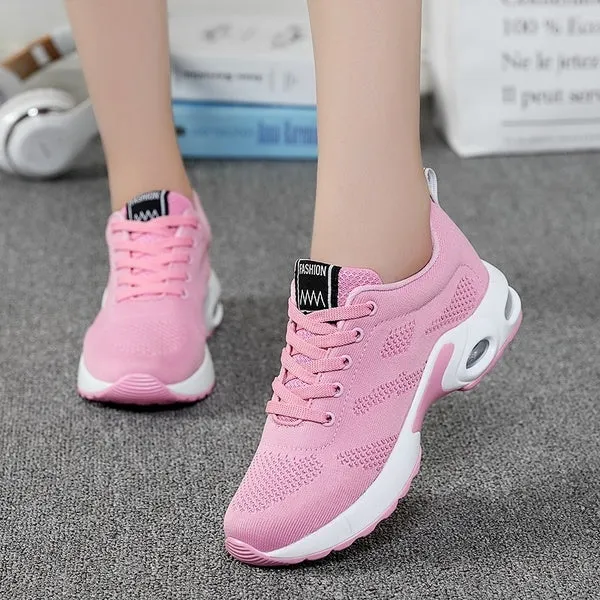 Women Running Shoes Mesh Breathable Air Cushion Tennis Shoes Outdoor Sports Sneakers