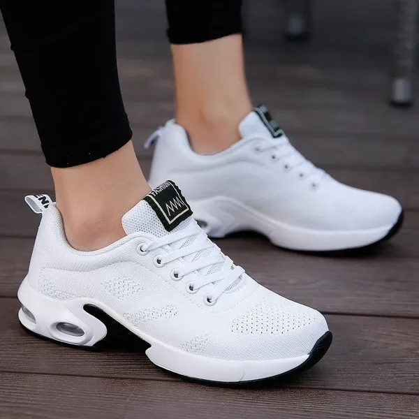 Women Running Shoes Mesh Breathable Air Cushion Tennis Shoes Outdoor Sports Sneakers
