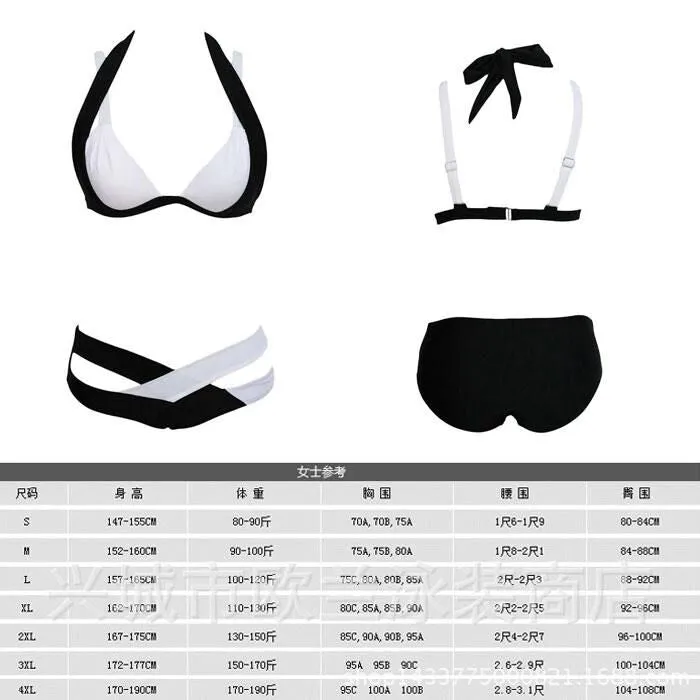 Women's Color Block Bandage Push-Up Bikini
