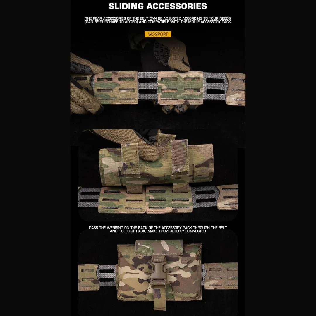 WST WRC Lightweight Combination Shooters Belt with Molle Webbing - Black